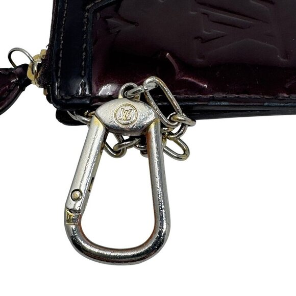Louis Vuitton key ring coin pouch Vernis Bordeaux Pochette wallet patent leather - Picture 12 of 14